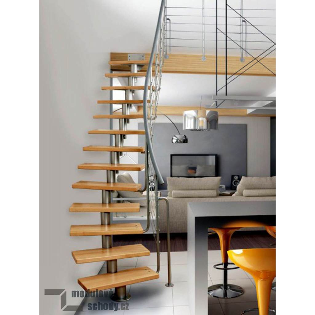 Modulové schody Atrium Dixi mohou sloužit například pro přístup do vrchních prostorů loftového bytu