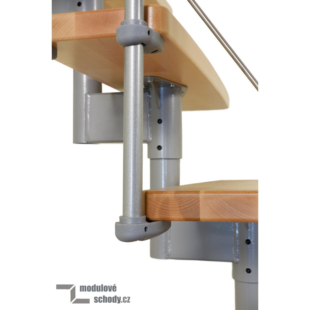 Stylové modulové schody Minka Style - detailní pohled na konstrukci a stupně schodiště.