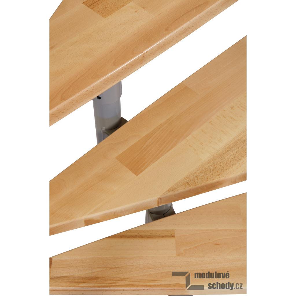 Stylové modulové schody Minka Style - detailní pohled na dřevěné stupně schodiště
