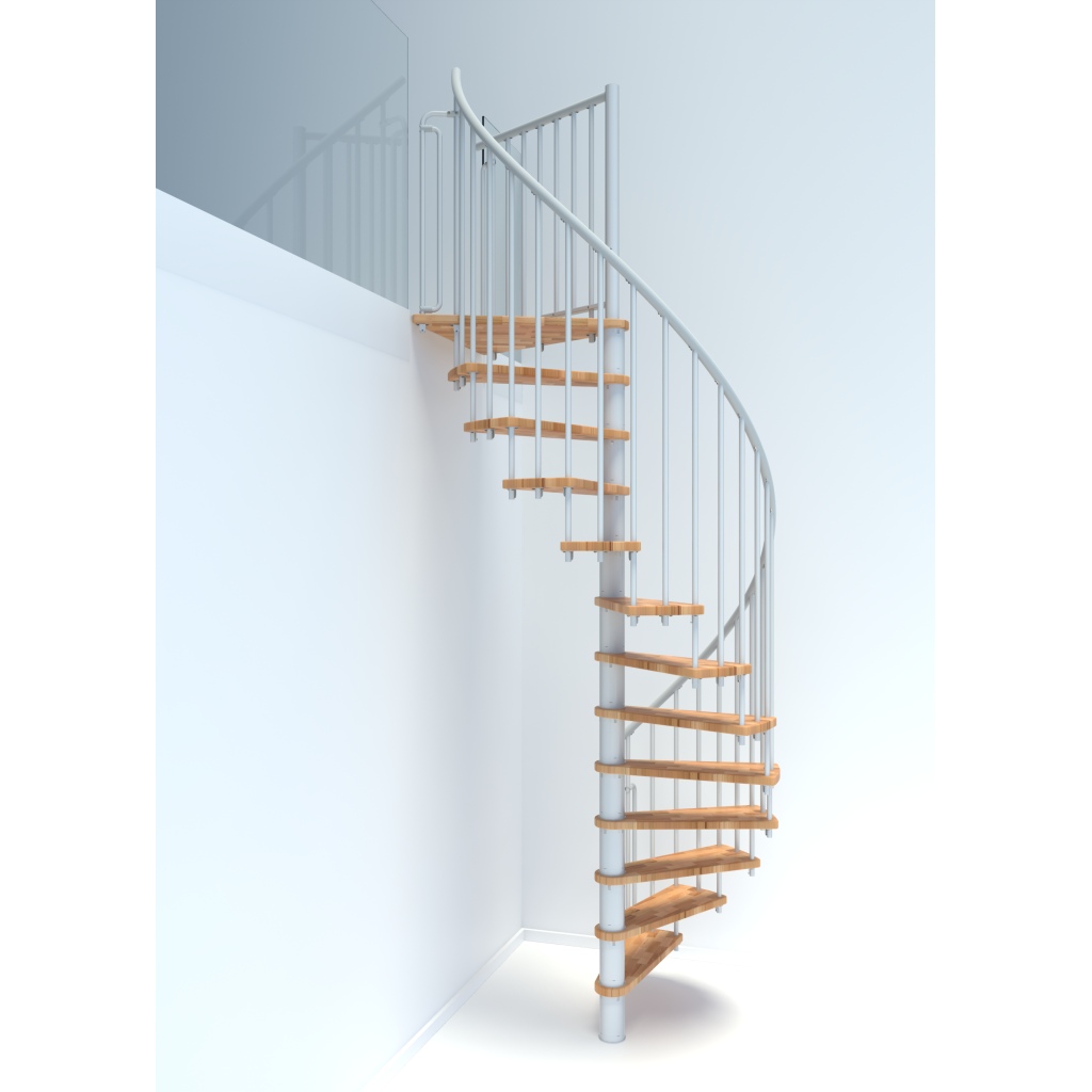 Točité schody Minka Berlin White – bílá barva konstrukce a zábradlí